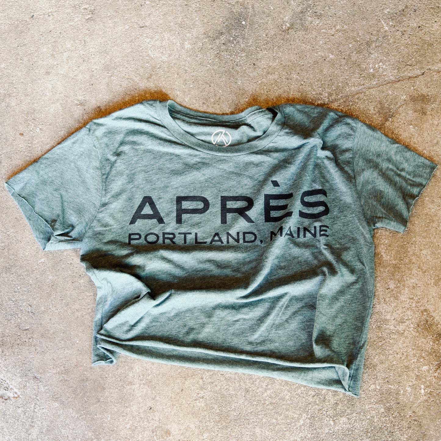 Logo Crop Tee - Heathered Green