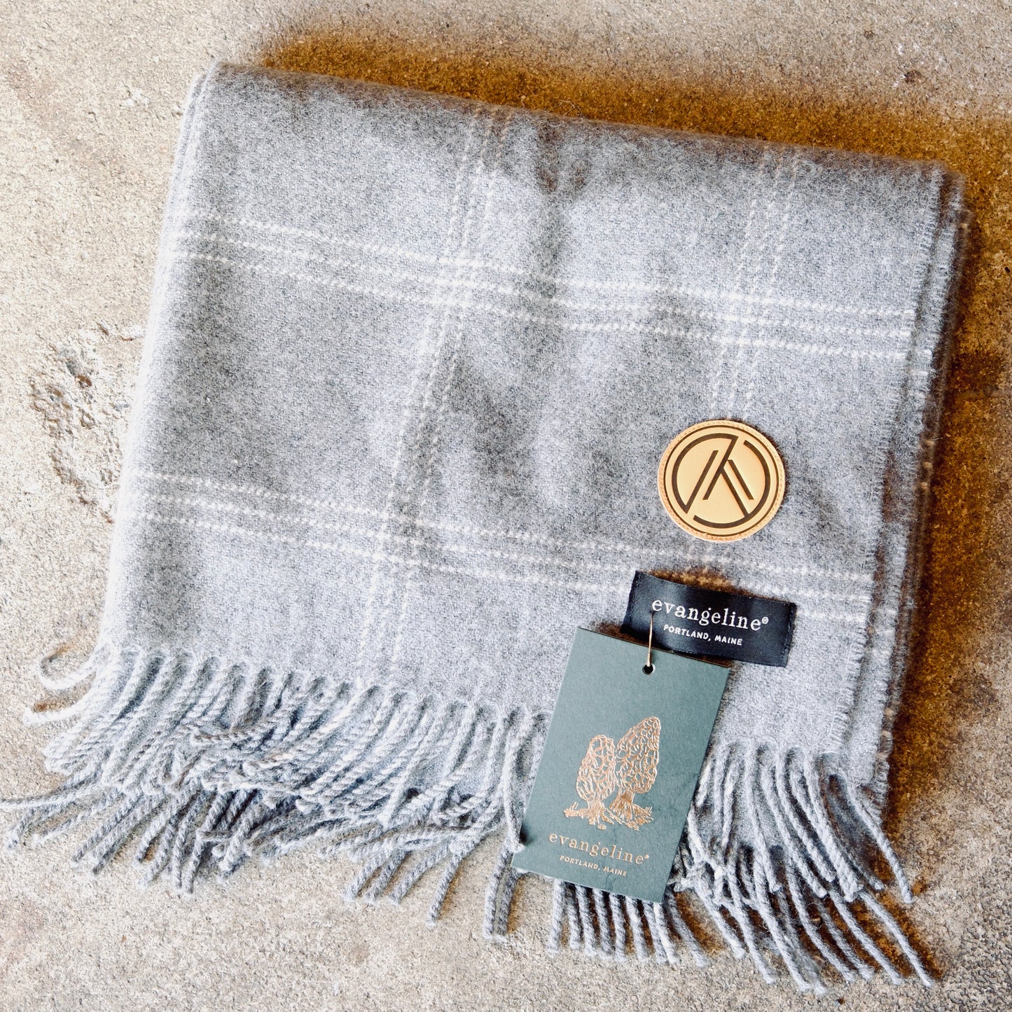 Evangeline Wool Scarf - Gray/White
